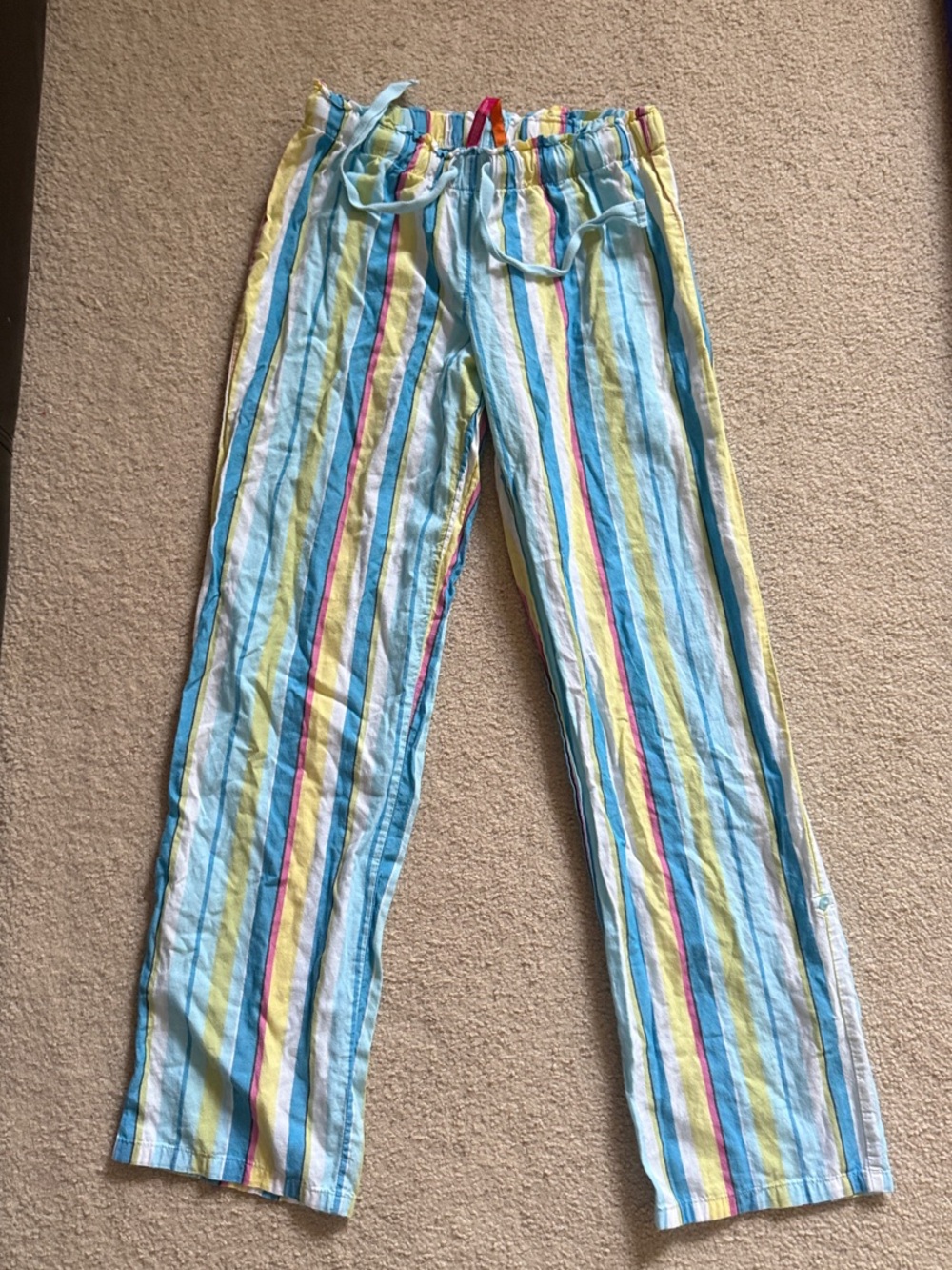 Jennifer Moore Light Blue Multicolor Stripe Pajama Pants